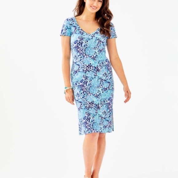 Lilly Pulitzer Malin Midi Dress Seahorse Print T Shirt Dress - Picture 3 of 7